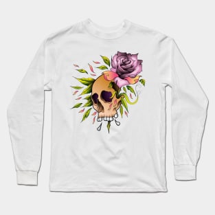 Flower Skull Long Sleeve T-Shirt